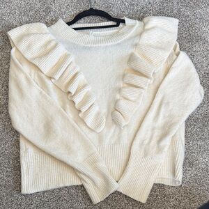 Chic Cream Ruffle Sweater